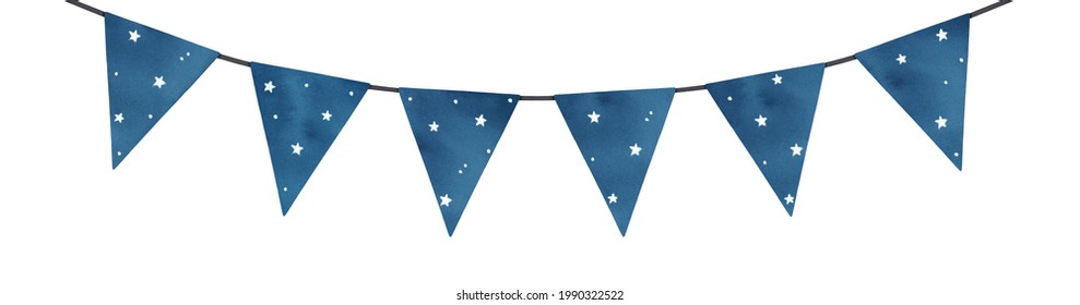 Navy Blue Triangular Flag Bunting 10m with 24 Flags 