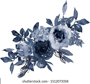 Blue Watercolor Flower Wreath Hd Stock Images Shutterstock