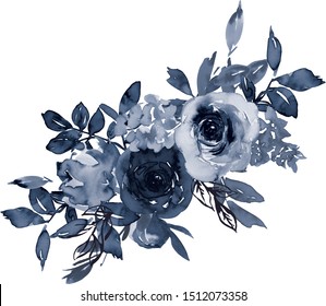 Blue Watercolor Flowers High Res Stock Images Shutterstock