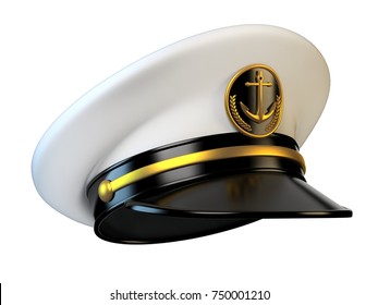 Navy Cap, Ship Officer, Admiral, Sailor, Naval Captain Hat 3d Rendering