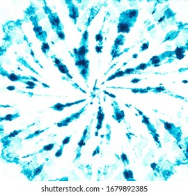 Navy Dots Pattern  .Tie Dye Dirty Watercolor. Craft Messy Texture. Hand Drawing Paint. Trendy Fashion Watercolour. White Ikat Ornamental Dyes. .Aquarelle Brush Wash.