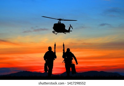  Navy Seal Silhouettes  On Sunrise