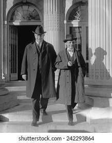 Navy Secretary Edwin Denby With Assistant Secretary Theodore Roosevelt Jr., Leaving Budget Meeting In February 1922.