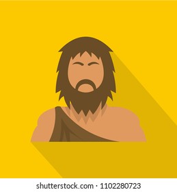 Neanderthal Icon. Flat Illustration Of Neanderthal Icon For Web