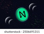 NEAR PROTOCOL coin and logo on digital background. NEAR 3d illustration image.