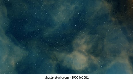 nebula gas cloud in deep outer space, science fiction illustrarion, colorful space background with stars 3d render
