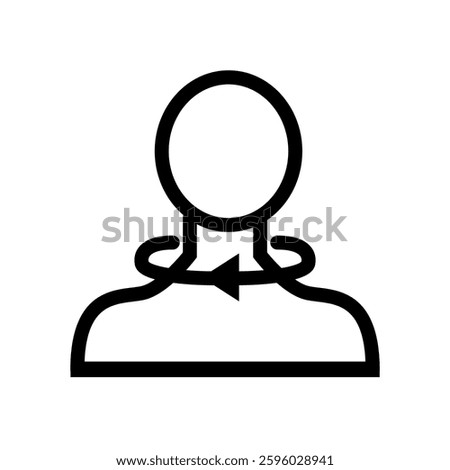 Neck circumference icon for collar sizing, neck fit assessment, and apparel design. Useful for fashion and medical applications.