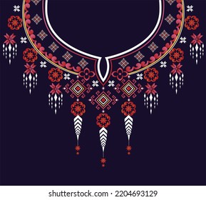 Neck Design Clothingpattern Ethnic Fashion Neck Stock Illustration ...