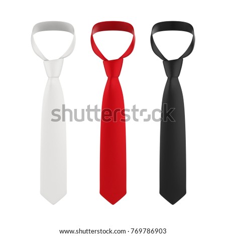 Neckties Isolated. 3D rendering