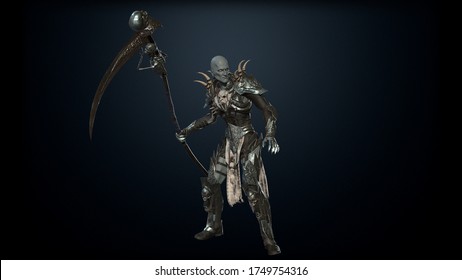 Necromancer, render 3D model on the background