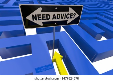 Need Advice Stuck Lost Help Get Out of Maze 3d Illustration