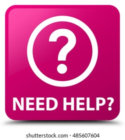 Need help (question icon) pink square button