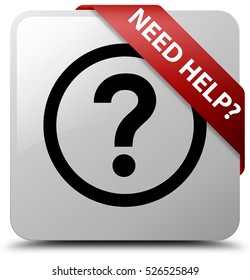 Need help (question icon) white square button