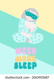 Need more sleep flat poster template
