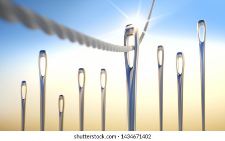 Needle And Thread In The Sunlight - 3D Illustration