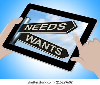 Needs Wants Tablet Meaning Necessity And Desire
