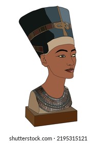 Nefertiti Statue With A White Background