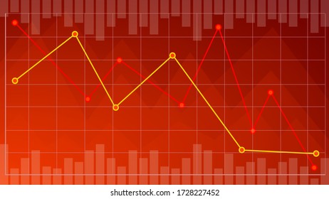 Negative Bar Graph And Trend Lines Statistics Background