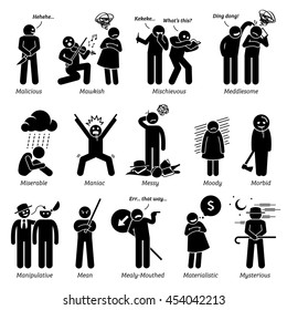 Neutral Personalities Character Traits Stick Figures Stock Illustration ...