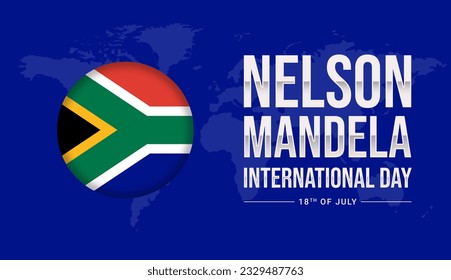 Nelson Mandela International Day. Flag of South Africa in a circle. Nelson Mandela Day, July 18 - Powered by Shutterstock