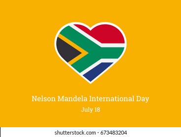 Nelson Mandela International Day. The flag of South Africa. Important day - Powered by Shutterstock