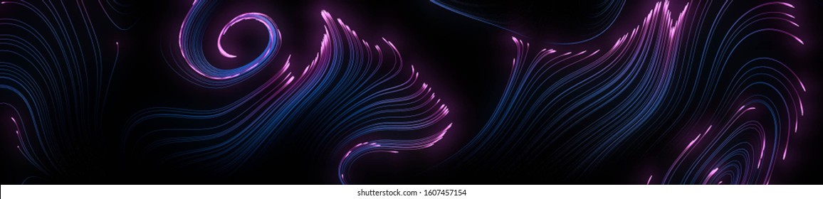 Neon Abstract Particles Background. Glow Particles. Widescreen