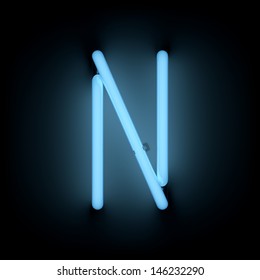 Neon Alphabet: N