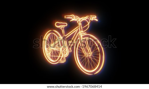 Neon\
bike.Sport Bicycle .Healthy\
lifestyle.Illustration.