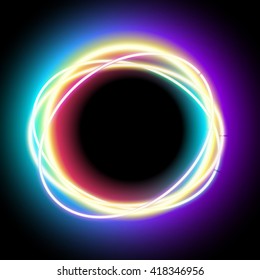 Neon Blank Oval Your Design Electronic Stock Illustration 418346956 ...