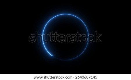 Neon blue circle frame loading icon background illustration in retro style and creating a stunning 4k illustration.