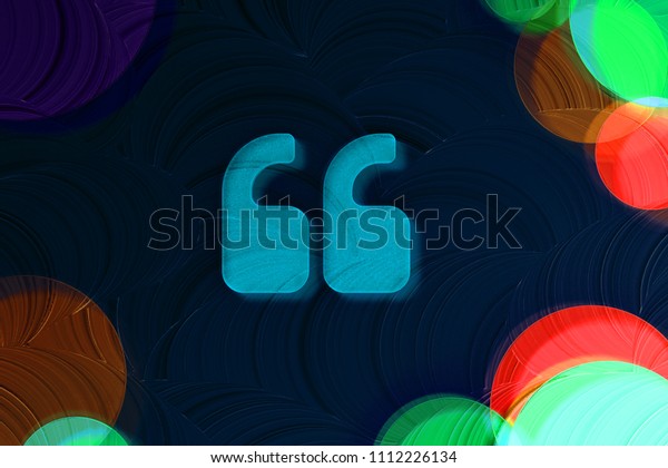 Neon Blue\
Quote Left Icon on the Black Painted Background. 3D Illustration of\
Blue Left Quotes Mark, Quotation Mark, Quote Sign, Quotes Icon Set\
on the Dark Black\
Background.