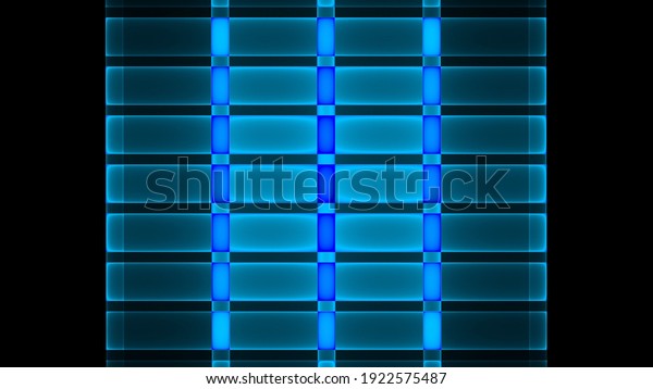 \
neon blue tube lights\
black background