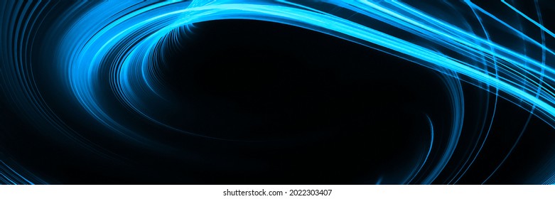 Neon blured particles cicles at motion . swirl trail effect . Abstract Luminous rings with sparkling . Abstract lights at motion . Light painting object