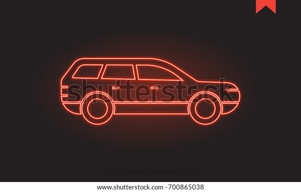 Neon Car Icon, Car Icon
Raster