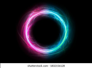 Neon circular lightning, plasma element