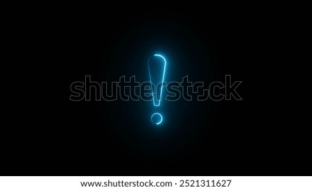 Neon Exclamation Mark icon. Neon stop or problem road signs. Neon circle warning sign icon illustration on black background.
