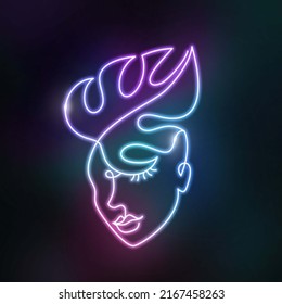 971 Woman face outline neon Images, Stock Photos & Vectors | Shutterstock