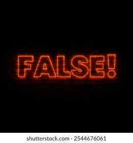 Neon FALSE With Dark Brick Background