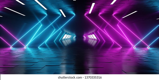 Futuristic Scifi Thunderbolt Shaped Neon Tube Stock Illustration 1152303995