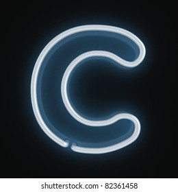 Neon Font Letter C