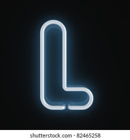 Neon Font Letter M