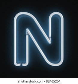 Neon Font Letter N