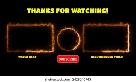 Neon frame effect end screen glowing looping on black background