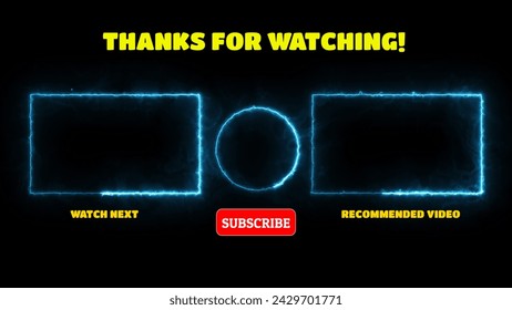 Neon frame effect end screen glowing looping on black background