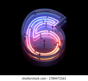 Neon Game font. 3d rendering