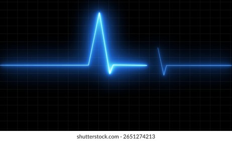  Neon glowing Heartbeat line. glowing Pulse trace. ECG and Cardiac symbol. abstract neon heartbeat signal icon