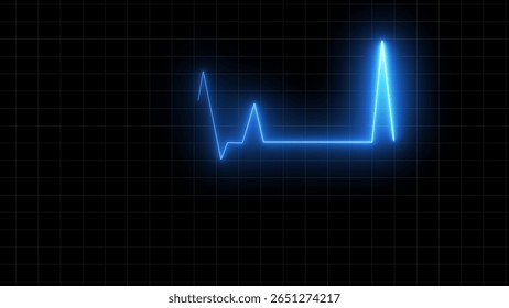  Neon glowing Heartbeat line. glowing Pulse trace. ECG and Cardiac symbol. abstract neon heartbeat signal icon