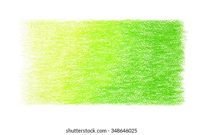 Neon green pastel crayon banner, isolated on white background.
