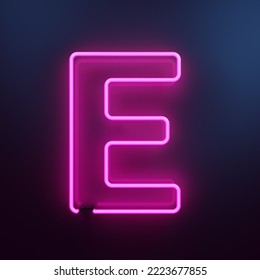 Neon Letter E - 3D Rendered - Shutterstock ID 2223677855