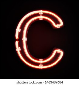 Neon Light Alphabet Character C Font Stock Illustration 1463489684 ...